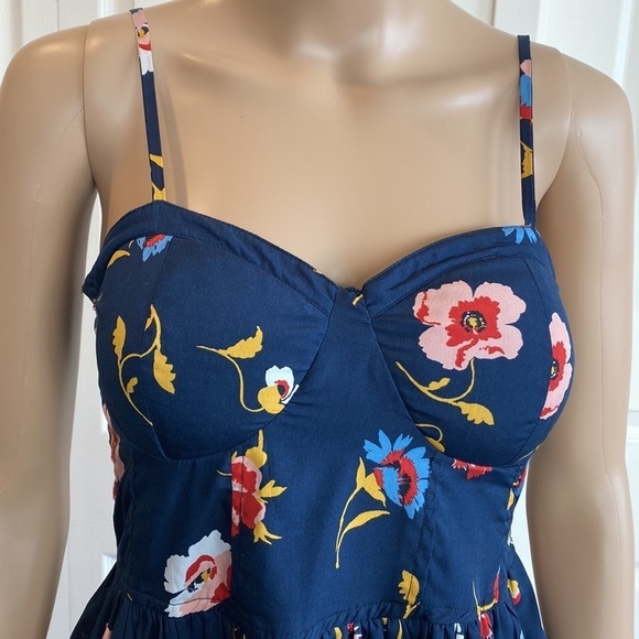 Band of gypsies - summer blue dress with flowers design - size medium - Picture 4 of 16